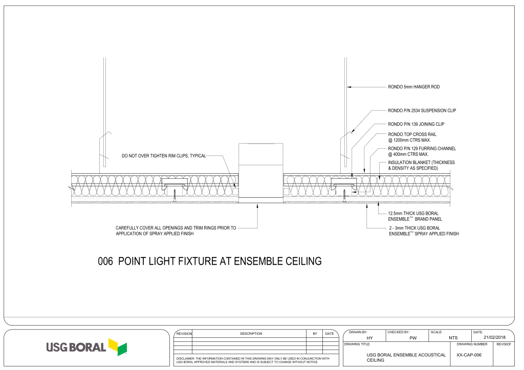 Ensemble Acoustical Ceiling-Point Light Fixture At Ensemble Ceiling